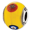 Sterling Silver Reflections Yellow with Decorative Accents Glass Bead