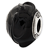 Sterling Silver Reflections Black with Textured Lines Glass Bead