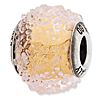 Sterling Silver Reflections Italian Yellow Textured Glass Bead