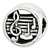Sterling Silver Reflections Music Notes and Staff Bead