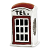 Sterling Silver Reflections Enameled Telephone Booth Bead