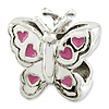Sterling Silver Reflections Kids Enameled Butterfly Bead