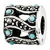 Sterling Silver Reflections Marcasite and Turquoise Bead