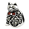 Sterling Silver Reflections Marcasite and Enameled Cat Bead