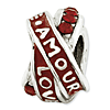 Sterling Silver Reflections Love Amour Red Swarovski Elements Bead
