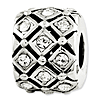 Sterling Silver Reflections Clear Swarovski Crystal Checkerboard Bead