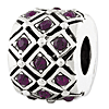 Sterling Silver Reflections February Swarovski Checkerboard Bead