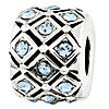 Sterling Silver Reflections March Swarovski Checkerboard Bead