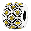 Sterling Silver Reflections November Swarovski Checkerboard Bead