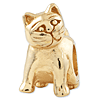 Sterling Silver Gold-plated Reflections Cat Bead