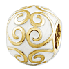 Sterling Silver Reflections Gold-plated and Enameled Bali Bead