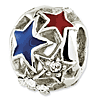 Sterling Silver Reflections Enameled Stars Bead