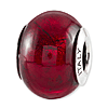Sterling Silver Reflections Round Cardinal Red Murano Glass Bead