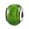Sterling Silver Reflections Green Italian Murano Glass Bead