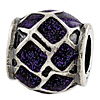 Sterling Silver Reflections Purple Enamel with Sparkles Bead