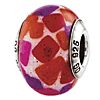 Sterling Silver Reflections Pink Purple Red Italian Murano Glass Bead