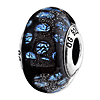 Sterling Silver Reflections Blue Dots Glass Bead