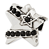 Sterling Silver Reflections Star with Black Swarovski Elements Bead