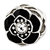 Sterling Silver Reflections Black Flower with Swarovski Elements Bead
