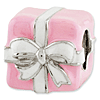Sterling Silver Reflections Pink and White Enameled Present Bead
