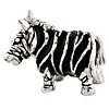 Sterling Silver Reflections Enameled Zebra Bead