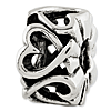 Sterling Silver Reflections Alternating Hearts Bead