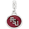 Sterling Silver Florida State University FS Enamel Dangle Bead