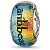Sterling Silver Reflections Caribbean Orange Dichroic Glass Bead