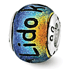 Sterling Silver Reflections Lido Key Orange Dichroic Glass Bead