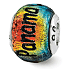 Sterling Silver Reflections Panama City Orange Dichroic Glass Bead