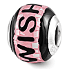 Sterling Silver Reflections Pink Black Wish Mosaic Bead