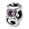 Sterling Silver Reflections Pink CZ Spiral Bead