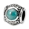 Sterling Silver Reflections Round Turquoise Bead