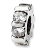 Sterling Silver Reflections Slender CZ Station Bead