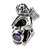 Sterling Silver Reflections February CZ Angel Bead