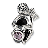 Sterling Silver Reflections October CZ Angel Bead
