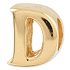 Sterling Silver Gold-plated Reflections Letter D Bead