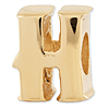 Sterling Silver Gold-plated Reflections Letter H Bead