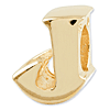 Sterling Silver Gold-plated Reflections Letter J Bead