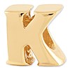 Sterling Silver Gold-plated Reflections Letter K Bead