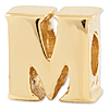 Sterling Silver Gold-plated Reflections Letter M Bead