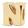 Sterling Silver Gold-plated Reflections Letter N Bead
