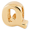 Sterling Silver Gold-plated Reflections Letter Q Bead