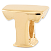 Sterling Silver Gold-plated Reflections Letter T Bead