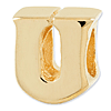 Sterling Silver Gold-plated Reflections Letter U Bead