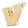 Sterling Silver Gold-plated Reflections Letter V Bead