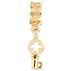 Sterling Silver Gold-plated Reflections Key Dangle Bead with Hearts