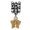 Sterling Silver & 14kt Gold Reflections Butterfly Dangle Bead