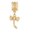  Gold-plated Sterling Silver Reflections Small Dragonfly Dangle Bead