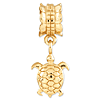Sterling Silver Gold-plated Reflections Turtle Dangle Bead